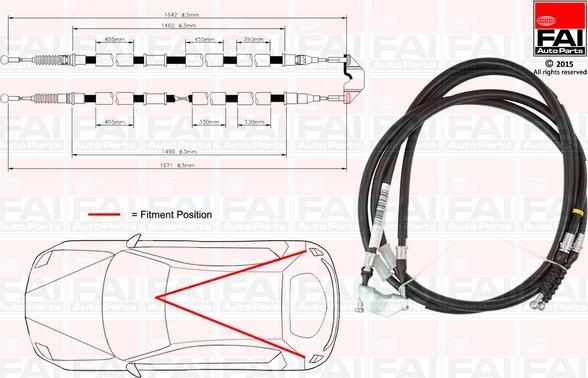 FAI AutoParts FBC0156 - Trose, Stāvbremžu sistēma ps1.lv