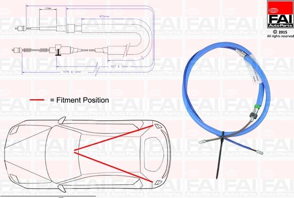 FAI AutoParts FBC0150 - Trose, Stāvbremžu sistēma ps1.lv