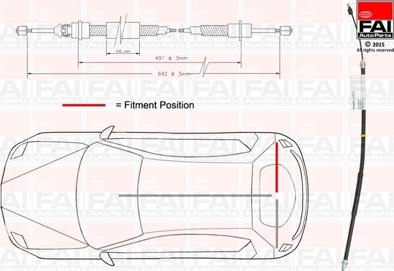 FAI AutoParts FBC0114 - Trose, Stāvbremžu sistēma ps1.lv