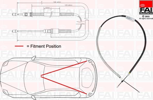 FAI AutoParts FBC0115 - Trose, Stāvbremžu sistēma ps1.lv