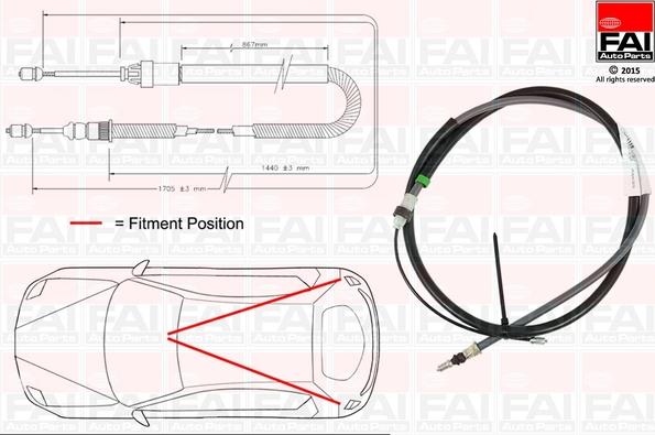 FAI AutoParts FBC0110 - Trose, Stāvbremžu sistēma ps1.lv