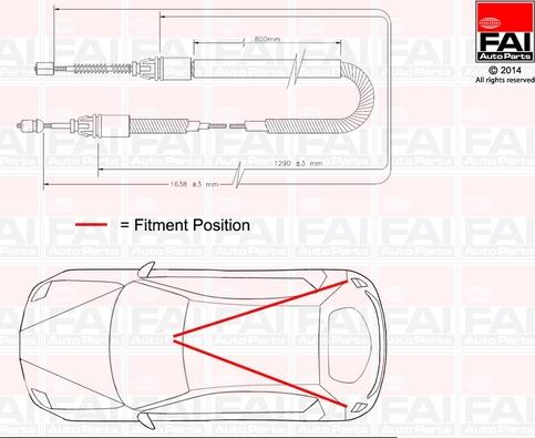 FAI AutoParts FBC0117 - Trose, Stāvbremžu sistēma ps1.lv