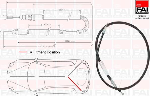 FAI AutoParts FBC0133 - Trose, Stāvbremžu sistēma ps1.lv