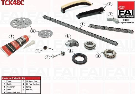 FAI AutoParts TCK48C - Sadales vārpstas piedziņas ķēdes komplekts ps1.lv