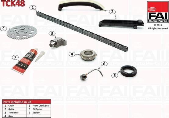 FAI AutoParts TCK48 - Sadales vārpstas piedziņas ķēdes komplekts ps1.lv