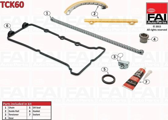 FAI AutoParts TCK60 - Sadales vārpstas piedziņas ķēdes komplekts ps1.lv