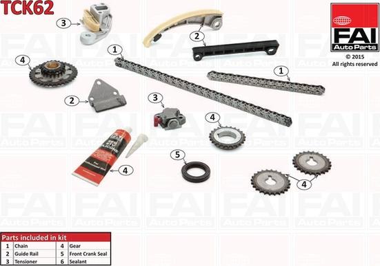 FAI AutoParts TCK62 - Sadales vārpstas piedziņas ķēdes komplekts ps1.lv