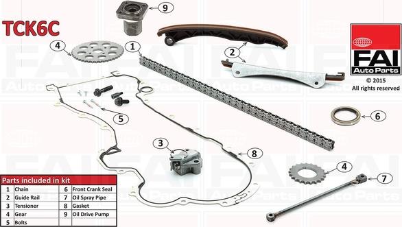 FAI AutoParts TCK6C - Sadales vārpstas piedziņas ķēdes komplekts ps1.lv