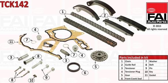 FAI AutoParts TCK142 - Sadales vārpstas piedziņas ķēdes komplekts ps1.lv