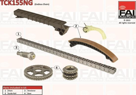 FAI AutoParts TCK155NG - Sadales vārpstas piedziņas ķēdes komplekts ps1.lv