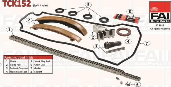 FAI AutoParts TCK152 - Sadales vārpstas piedziņas ķēdes komplekts ps1.lv