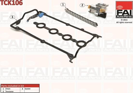 FAI AutoParts TCK106 - Sadales vārpstas piedziņas ķēdes komplekts ps1.lv