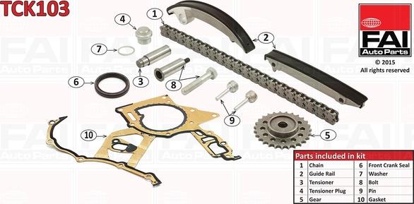 FAI AutoParts TCK103 - Sadales vārpstas piedziņas ķēdes komplekts ps1.lv