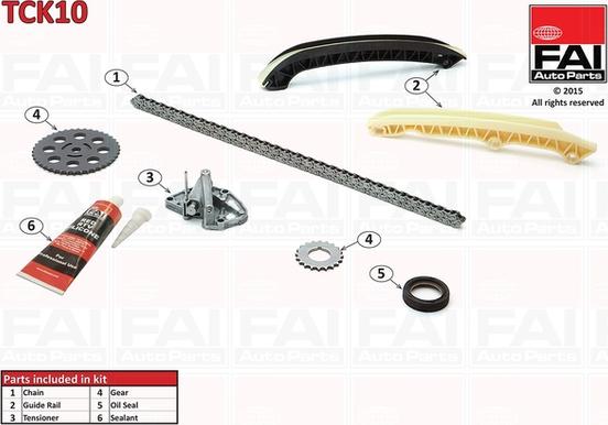 FAI AutoParts TCK10 - Sadales vārpstas piedziņas ķēdes komplekts ps1.lv