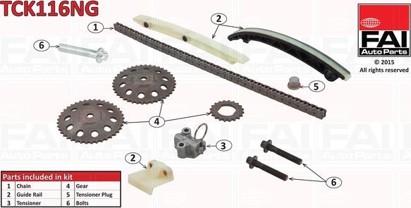 FAI AutoParts TCK116NG - Sadales vārpstas piedziņas ķēdes komplekts ps1.lv