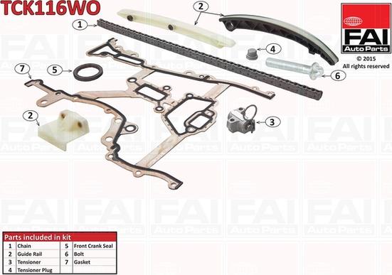 FAI AutoParts TCK116WO - Sadales vārpstas piedziņas ķēdes komplekts ps1.lv