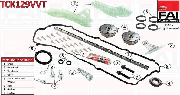 FAI AutoParts TCK129VVT - Sadales vārpstas piedziņas ķēdes komplekts ps1.lv