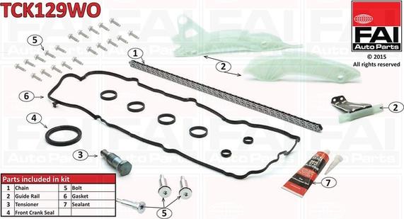 FAI AutoParts TCK129WO - Sadales vārpstas piedziņas ķēdes komplekts ps1.lv