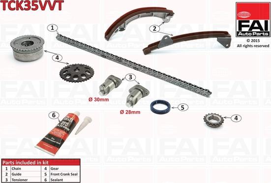 FAI AutoParts TCK35VVT - Sadales vārpstas piedziņas ķēdes komplekts ps1.lv