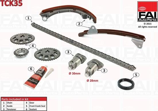 FAI AutoParts TCK35 - Sadales vārpstas piedziņas ķēdes komplekts ps1.lv