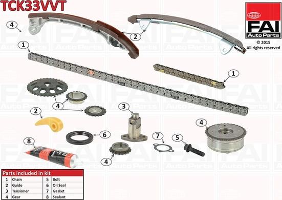 FAI AutoParts TCK33VVT - Sadales vārpstas piedziņas ķēdes komplekts ps1.lv