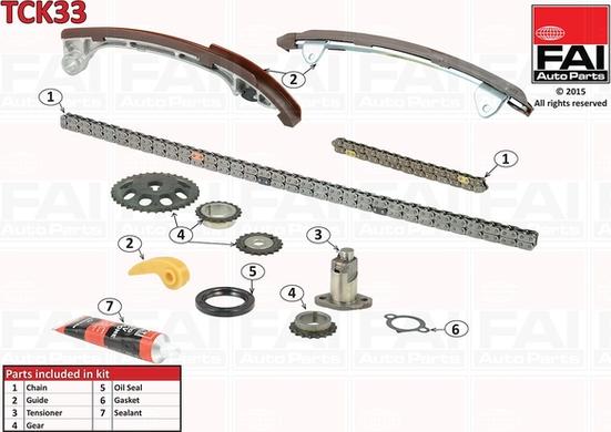 FAI AutoParts TCK33 - Sadales vārpstas piedziņas ķēdes komplekts ps1.lv