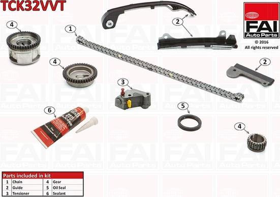 FAI AutoParts TCK32VVT - Sadales vārpstas piedziņas ķēdes komplekts ps1.lv