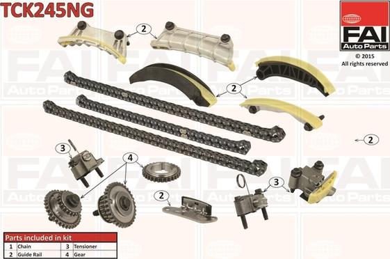 FAI AutoParts TCK245NG - Sadales vārpstas piedziņas ķēdes komplekts ps1.lv