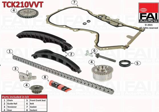 FAI AutoParts TCK210VVT - Sadales vārpstas piedziņas ķēdes komplekts ps1.lv