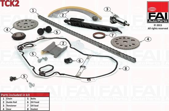 FAI AutoParts TCK2 - Sadales vārpstas piedziņas ķēdes komplekts ps1.lv