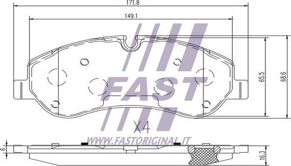 Fast FT29549 - Bremžu uzliku kompl., Disku bremzes ps1.lv