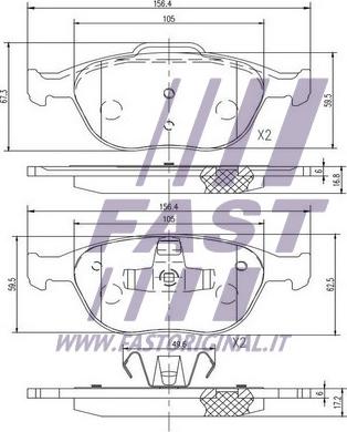 Fast FT29546 - Bremžu uzliku kompl., Disku bremzes ps1.lv