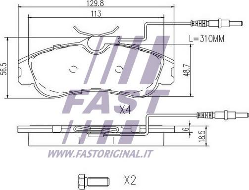 Fast FT29517 - Bremžu uzliku kompl., Disku bremzes ps1.lv