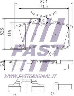 Fast FT29520 - Bremžu uzliku kompl., Disku bremzes ps1.lv