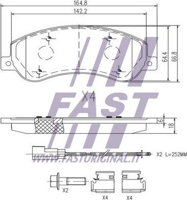 Fast FT29522 - Bremžu uzliku kompl., Disku bremzes ps1.lv