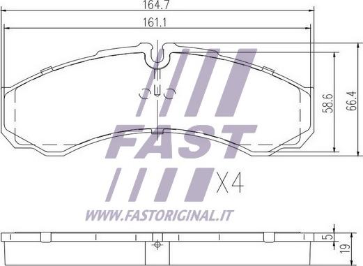 Fast FT29095 - Bremžu uzliku kompl., Disku bremzes ps1.lv