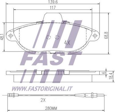 Fast FT29067 - Bremžu uzliku kompl., Disku bremzes ps1.lv