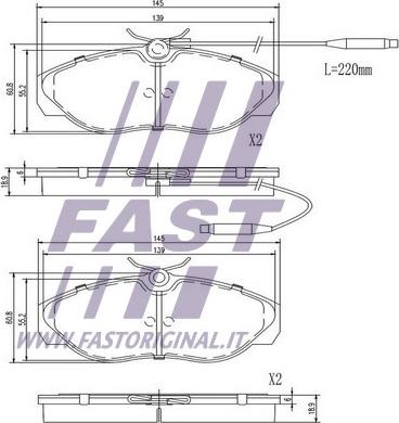 Fast FT29007 - Bremžu uzliku kompl., Disku bremzes ps1.lv