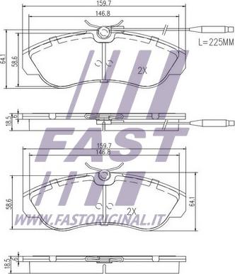 Fast FT29012 - Bremžu uzliku kompl., Disku bremzes ps1.lv