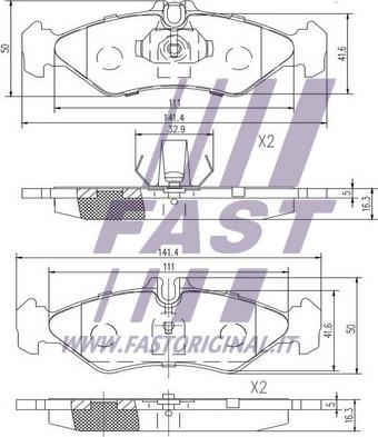 Fast FT29017 - Bremžu uzliku kompl., Disku bremzes ps1.lv