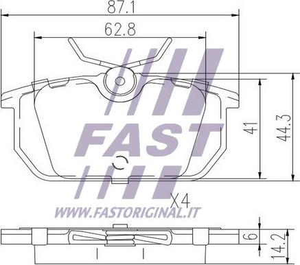 Fast FT29035 - Bremžu uzliku kompl., Disku bremzes ps1.lv
