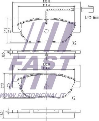 Fast FT29144 - Bremžu uzliku kompl., Disku bremzes ps1.lv