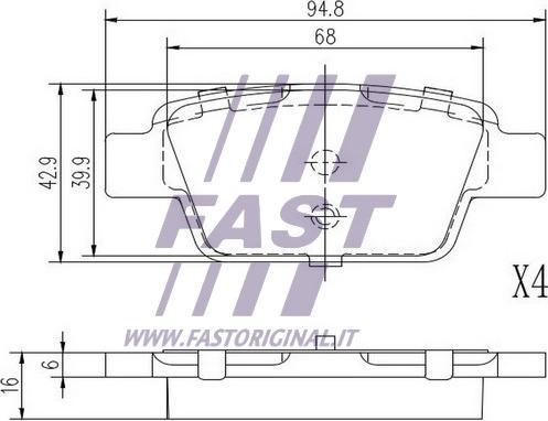 Fast FT29147 - Bremžu uzliku kompl., Disku bremzes ps1.lv