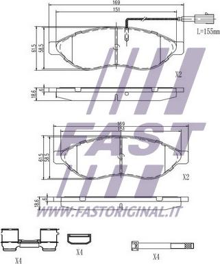 Fast FT29155 - Bremžu uzliku kompl., Disku bremzes ps1.lv