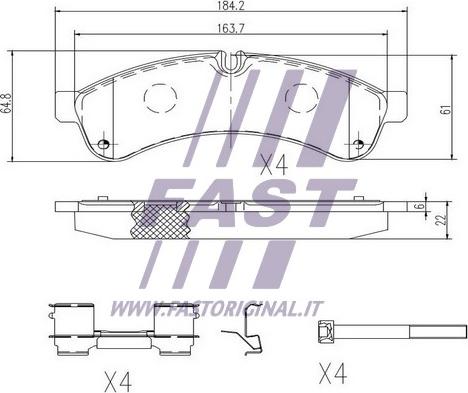 Fast FT29153 - Bremžu uzliku kompl., Disku bremzes ps1.lv