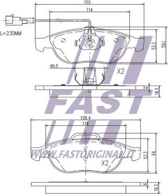 Fast FT29165 - Bremžu uzliku kompl., Disku bremzes ps1.lv