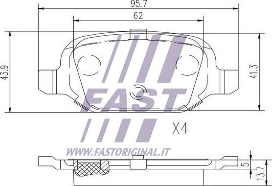 Fast FT29162 - Bremžu uzliku kompl., Disku bremzes ps1.lv