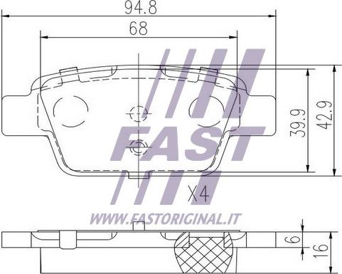 Fast FT29115 - Bremžu uzliku kompl., Disku bremzes ps1.lv