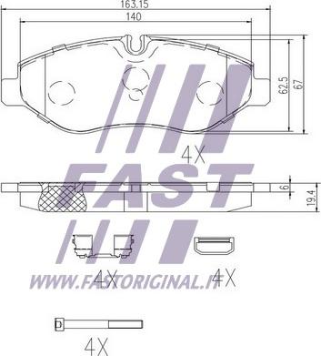 Fast FT29135 - Bremžu uzliku kompl., Disku bremzes ps1.lv