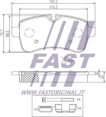 Fast FT29136 - Bremžu uzliku kompl., Disku bremzes ps1.lv